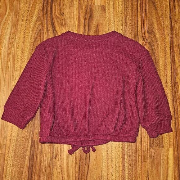 6 for $25 🎃 Cat & Jack Burgundy Soft Waffle Knit Top Baby Size 18 Months - Picture 5 of 5